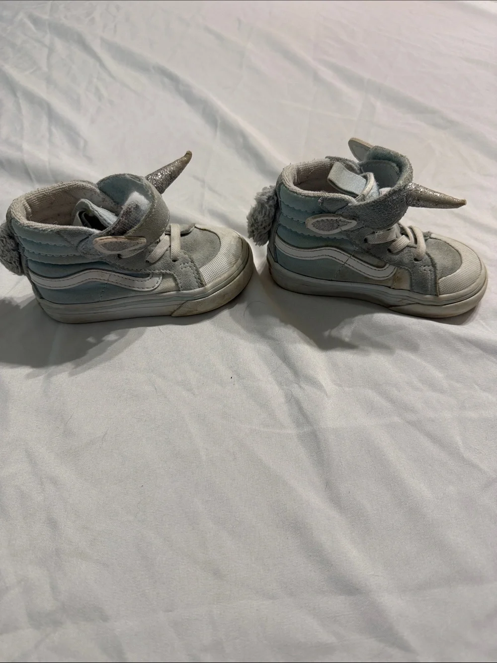 Vans Kids' Light Gray and White Unicorn High-Top Sneakers
